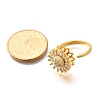 Flower Rotatable Finger Ring for Women RJEW-U035-01G-02-5