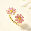 Brass Enamel Cuff Rings for Women RJEW-Q008-14G-01-1