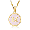 Natural Shell Initial Letter Pendant Necklace LE4192-3-1