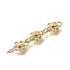 Brass Pave Cubic Zirconia Flower Connector Charms CU-E002-07G-3