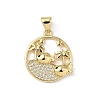 Brass Micro Pave Cubic Zirconia Pendants KK-S337-08G-F-1