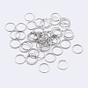 Anti-Tarnish Rhodium Plated 925 Sterling Silver Saw Cut Open Jump Rings STER-F036-02P-1x7mm-1