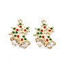 Rack Plating Alloy Enamel Pendants ENAM-N055-134-2