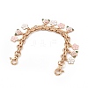 Alloy Enamel Peony Flower Charm Iron Purse Decorative Chains AL-CJ8E21-G-1