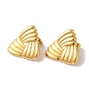 Textured Triangle Ion Plating(IP) 304 Stainless Steel Stud Earrings for Women EJEW-L287-008G-1
