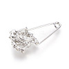 Platinum Plated Alloy Brooches JEWB-WH0003-05P-2