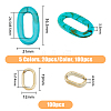 SUPERFINDINGS Acrylic Imitation Gemstone & CCB Plastic Linking Rings OACR-FH0001-045-2