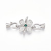 925 Sterling Silver Micro Pave Cubic Zirconia Fold Over Clasps STER-T008-02P-01-1