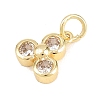 Brass Micro Pave Clear Cubic Zirconia Pendants KK-H273-38G-01-2