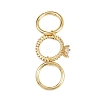 Brass Micro Pave Cubic Zirconia Plain Band Finger Rings for Women RJEW-P160-01E-G-5