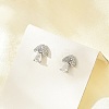 Brass Micro Pave Clear Cubic Zirconia Stud Earrings EJEW-R016-26P-13-2