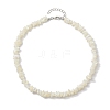 Bohemia Natural White Mother of Pearl Shell Chip Beaded Necklaces NJEW-JN04784-01-4