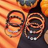 6Pcs 6 Styles Halloween Handmade Polymer Clay Beaded Stretch Bracelets Sets BJEW-TA00490-2