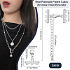 2Pcs Brass Micro Pave Clear Cubic Zirconia Chain Extender KK-BBC0013-58-2