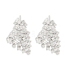 925 Sterling Silver Micro Pave Clear Cubic Zirconia Stud Earrings EJEW-U013-07P-1