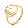 Ion Plating(IP) 201 Stainless Steel Moon & Star Adjustable Ring for Women RJEW-F131-07G-1