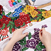 HOBBIESAY 6Pcs 6 Colors Flower Pattern Computerized Embroidery Cloth Appliques PATC-HY0001-14-3