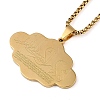 304 Stainless Steel Arabic Elements Cloud Pendant Box Chain Necklaces NJEW-D089-03G-1