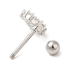 Brass Micro Pave Clear Cubic Zirconia Stud Earrings LS-EJEW-L265-05P-2