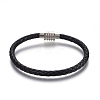 Leather Braided Cord Bracelets BJEW-E352-24P-1