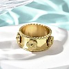 304 Stainless Steel Flower Wide Finger Rings for Women RJEW-A060-02G-1