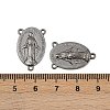 Holy Oval Carved Virgin Mary Tibetan Style Alloy Chandelier Component Links LS-TIBEP-LF0961YKG-B-LF-3