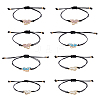 FIBLOOM 3 sets 3 colors Butterfly Alloy Enamel Link Bracelets Set BJEW-FI0001-09-1