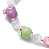 Handmade Porcelain & Glass Beaded Stretch Bracelets for Women BJEW-TA00690-3