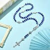 Glass Rosary Bead Necklaces NJEW-TA00080-3
