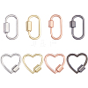 8Pcs 2 Styles 4 Colors Alloy Screw Carabiner Lock Charms FIND-DC0008-31B-1