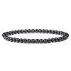 4mm Round Natural Hematite Beads Bracelet for Men KG3069-32-1