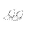 S925 Sterling Silver Twist Rope Ring Stud Earrings EJEW-M241-01-1