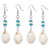 Natural Cowrie Shell Dangle Earrings EJEW-JE06262-2