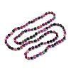 Natural Dyed Malaysia Jade Tumble Stone Nuggets Beaded Long Necklaces for Women NJEW-F340-A08-2