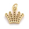 Brass Micro Pave Clear Cubic Zirconia Pendants ZIRC-O043-03G-2
