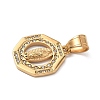 316 Surgical Stainless Steel Rhinestone Pendants STAS-P412-10G-2