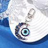 Alloy Moon & Natural Lapis Lazuli Chip Beads & Resin Evil Eye Pendant Decorations HJEW-JM02342-01-2