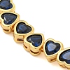 Rack Plating Brass Pave Cubic Zirconia Heart Link Bracelets BJEW-Q347-05G-02-2