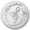 Round Plastic Silver Foil Embossed Picture Stickers DIY-WH0503-009-1