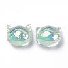 UV Plating Rainbow Iridescent Acrylic Beads OACR-H015-05D-3