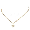 Alloy Heart Pendant 304 Stainless Steel Paperclip Chain & Rolo Chain Necklaces NJEW-JN05812-01-2