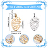 12Pcs 2 Colors 201 Stainless Steel Pendants STAS-SC0008-81-2