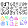 CRASPIRE 2 Sheets 2 Styles PVC Plastic Stamps DIY-CP0010-06A-1