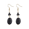 Synthetic Goldstone Oval Dangle Earrings EJEW-JE06601-02-2