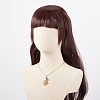 Natural Aventurine Braided Carrot Pendant Necklace NJEW-TA00036-3