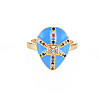 Adjustable Brass Micro Pave Colorful Cubic Zirconia Finger Rings RJEW-S044-168-NF-2