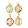 Brass Micro Pave Cubic Zirconia Pendants KK-P293-27G-1