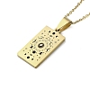 304 Stainless Steel Black Enamel Rectangle with Constellation Pendant Necklaces NJEW-I128-01I-2