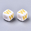 Opaque White Acrylic Beads X-SACR-R252-02W-2