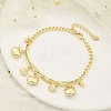 Brass Charm Bracelets BJEW-C083-05G-2